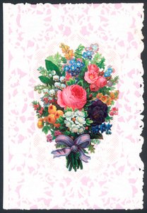 Valentinsdag blomsterhilsenskort av English School