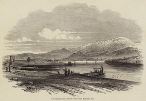 Van Diemens Land, Hobart Town, fra Kangaroo Bay (gravering) av English School