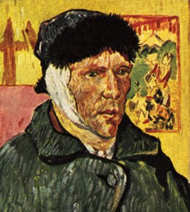 Van Gogh med bandasje rundt hodet (tegnet på nytt) av English School