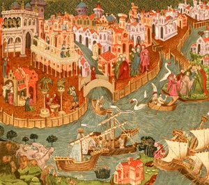 Venezia (fargelitografi) av English School