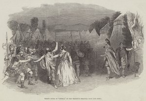 Verdis opera av "Attila," ved Hennes Majestets teater, den siste scenen (gravering) av English School