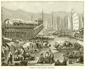 Fartøyer i havnen i Shanghai av English School