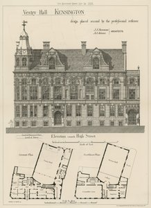 Vestry Hall, Kensington, design plassert på andreplass av den profesjonelle dommeren av English School