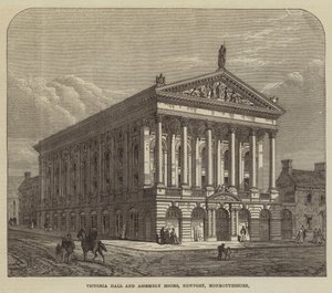 Victoria Hall and Assembly Rooms, Newport, Monmouthshire (gravering) av English School