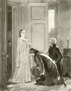 Victoria hilste som dronning (gravyr) av English School