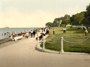 Utsikt over Cowes (håndfarget bilde) av English School