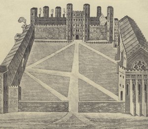 Utsikt over Eton, ca 1622 (gravyr) av English School