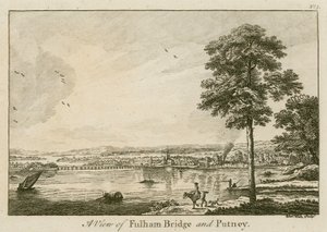 Utsikt over Fulham Bridge ved Putney av English School