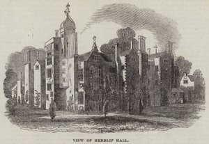 Utsikt over Hendlip Hall (gravering) av English School
