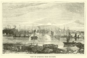 Blick auf Liverpool von Seacombe von English School