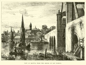 Utsikt over Mantua fra San Giorgio-broen av English School