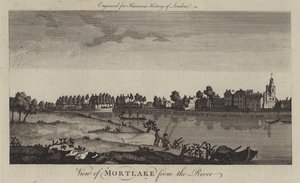 Utsikt over Mortlake fra Themsen (gravering) av English School