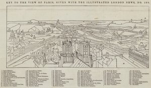 Utsikt over Paris, gitt med The Illustrated London News (gravering) av English School
