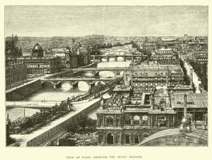 Utsikt over Paris, som viser de syv broer av English School