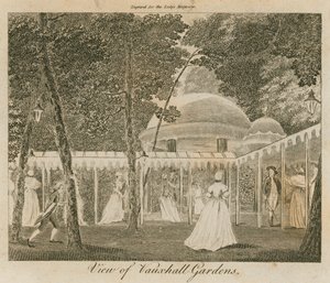 Utsikt over Vauxhall Gardens, London av English School