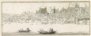Utsikt over Westminster Palace, London, 27. mars 1652 av English School