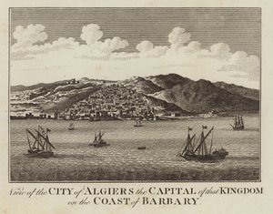 Utsikt over byen Alger, hovedstaden i det kongeriket på kysten av Barbary av English School
