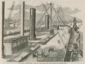 Utsikt over Great Eastern fra en av padleboksene, ser akterover av English School