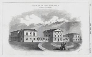 Utsikt over New London Fever Hospital (gravering) av English School