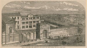Utsikt over Royal Free Hospital i Grays Inn Road, som viser den nye Sussex-fløyen av English School