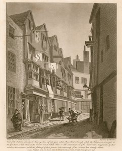 Utsikt over den sørlige ytterkanten av Thieving Lane (fra de siste årene kalt Bow Street) av English School