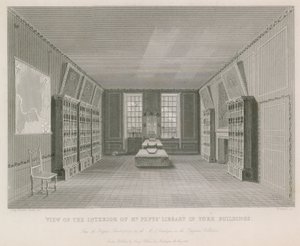 Utsikt over interiøret til Mr Pepys Library i York Building av English School