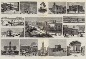 Utsikt i Montevideo, Uruguay, Sør-Amerika (gravering) av English School