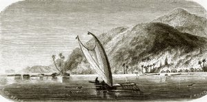 Landsbyen Vanu, øya Vanikoro av English School