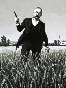 Vincent Van Gogh går gjennom en hveteåker mot sin død av English School