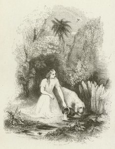 Virginia ved fontenen (gravering) av English School