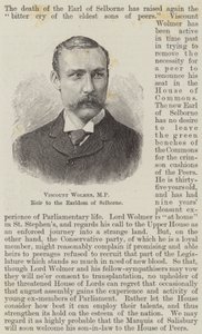 Viscount Wolmer, MP, arving til jarldømmet av Selborne (gravering) av English School