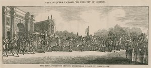 Dronning Victorias besøk til City of London og forlater Buckingham Palace av English School
