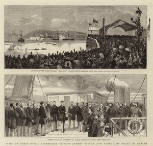 Besøk av Deres Kongelige Høyheter Prinser Albert Victor og George av Wales til Dublin (gravering) av English School