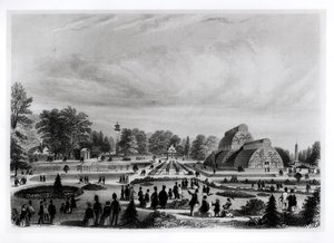 Besøkende som ser på Palm House på Kew Palace, ca. 1860-tallet av English School