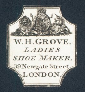 W H Grove, Dameskomaker, handelskort av English School
