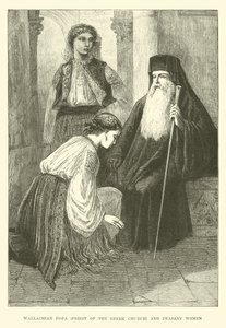 Wallachian popa, prest for den greske kirken, og bondekvinner av English School