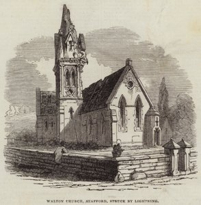 Walton Church, Stafford, truffet av lynet (gravering) av English School