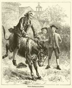 Warren Hastings på et esel (gravering) av English School