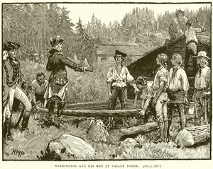 Washington og hans menn i Valley Forge av English School