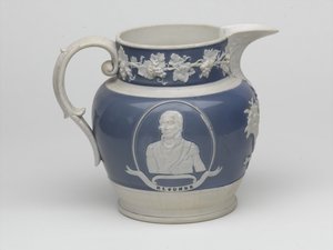 Waterloo minnekanne, ca. 1815 (steintøy) av English School