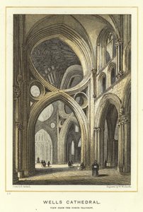 Wells Cathedral, utsikt fra det nordlige transeptet av English School
