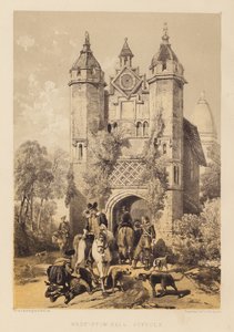 West-Stow Hall, Suffolk (akvatint) av English School