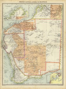 Vest-Australia, som viser gullmarkene (farge litho) av English School
