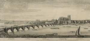 Westminster Bridge, London, tatt fra Mr Scheves Sugar House, rett overfor York House av English School