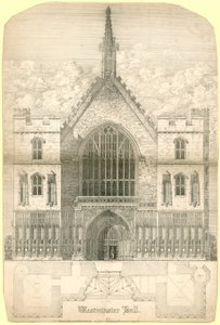 Westminster Hall, London, inkludert en grunnplan av bygningen av English School