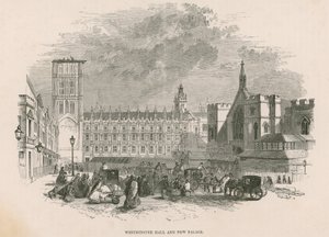 Westminster Hall og det nye Palace of Westminster, London av English School