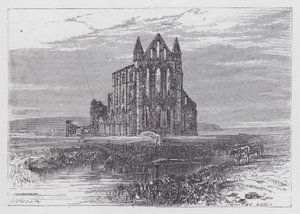 Whitby Abbey (gravering) av English School