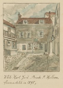 White Hard Yard, Brooke Street, Holborn, London, fra en skisse i 1895 (wc på papir) av English School