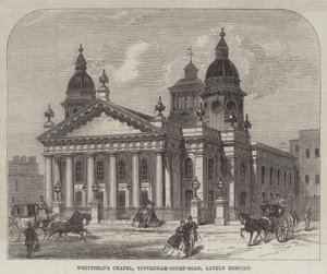 Whitfield's Chapel, Tottenham-Court-Road, nylig gjenoppbygd (gravering) av English School