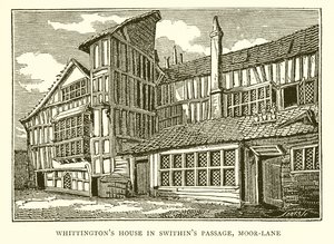 Whittingtons House i Swithins Passage, Moor-Lane